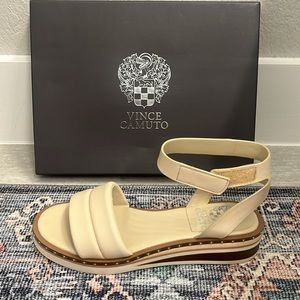 Vince Camuto VC Mellienda wedge sandals in Bone